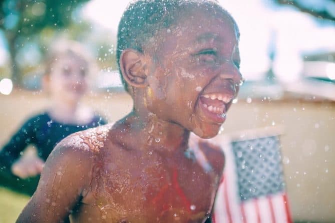 Sometimes the best way to keep kids busy can be spontaneous. Like making the best of a rainy day and getting soaking wet.