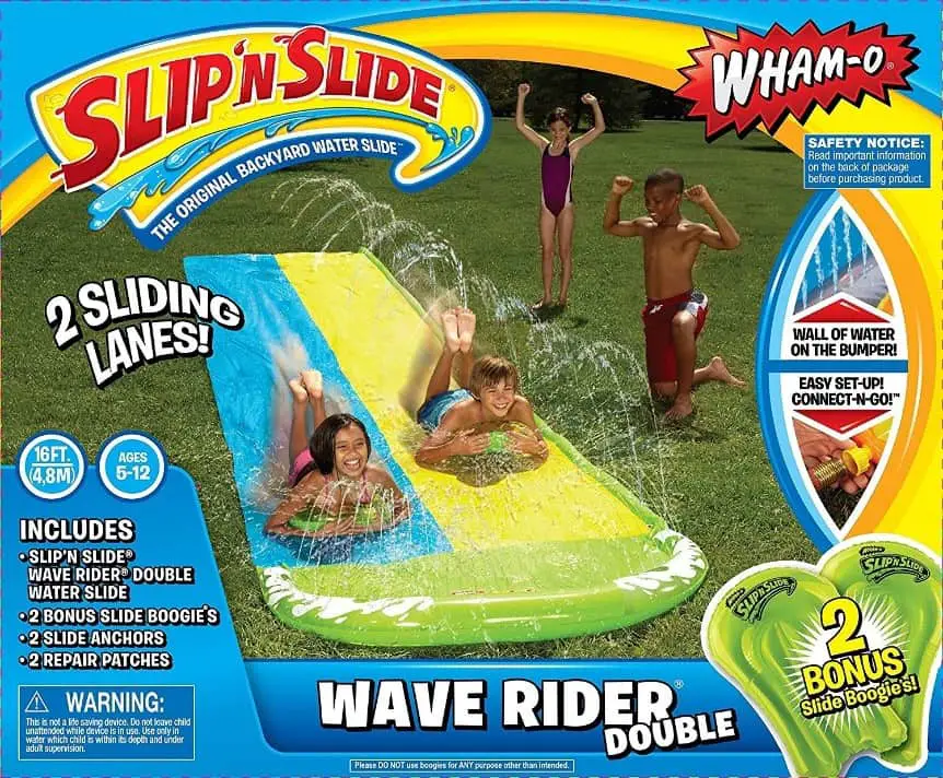 Slip N' Slide is a fun kids activity that requires nothing more than a hose and a hot day.