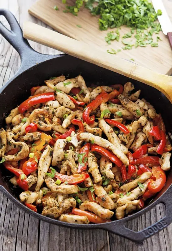 Low calorie high protein skillet chicken fajita