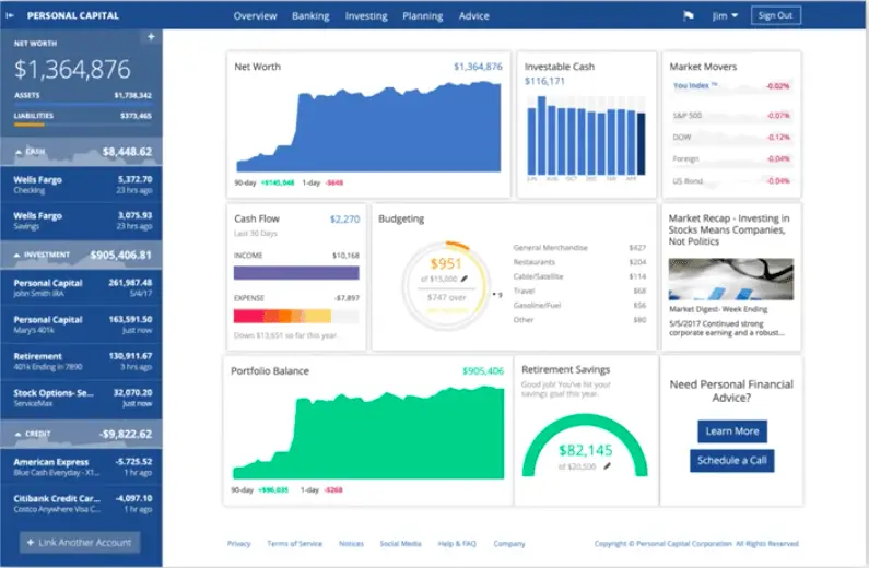 Personal Capital review | free wealth management | money apps | free money management | personal finance apps | free finance apps | free personal finance software | low cost finance apps | manage money | how to manage money easily | simple money management | Personal Capital app | Personal Capital budgeting | Personal Capital security | Personal Capital net worth.