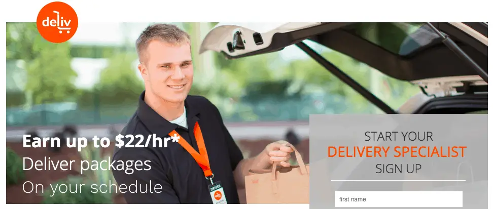 Deliv is great way to make extra money. It works like a food delivery job, but you'll have the opportunity to pick up and deliver a larger range of products.