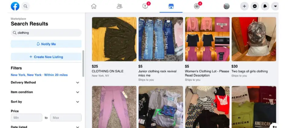 Facebook Marketplace is a convenient, no-cost way to sell your clothes online locally.