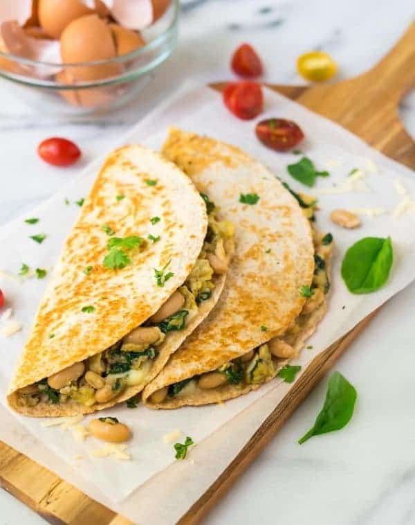 Breakfast quesadillas are a great frozen breakfast to have on hand, because they're loaded with protein, heat up really quick, and are delicious.