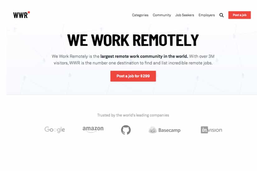 The site We Work Remotely is designed specifically to connect businesses with remote workers, so it's a good place to find data entry jobs from home.