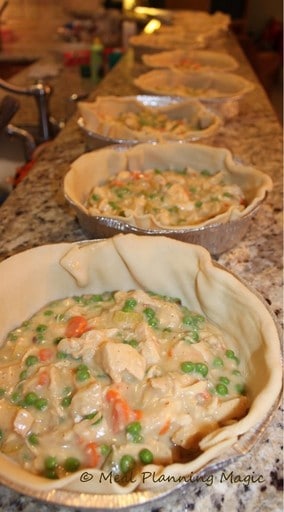 Homemade chicken pot pies are a wonderfully healthy freezer meal to have on hand.