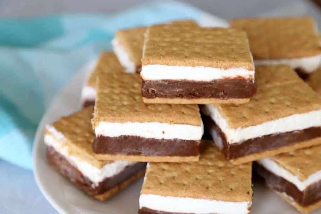 S'more ice cream sandwiches are a great freezer dessert for your party, or just to have something different that's also really easy to prepare.